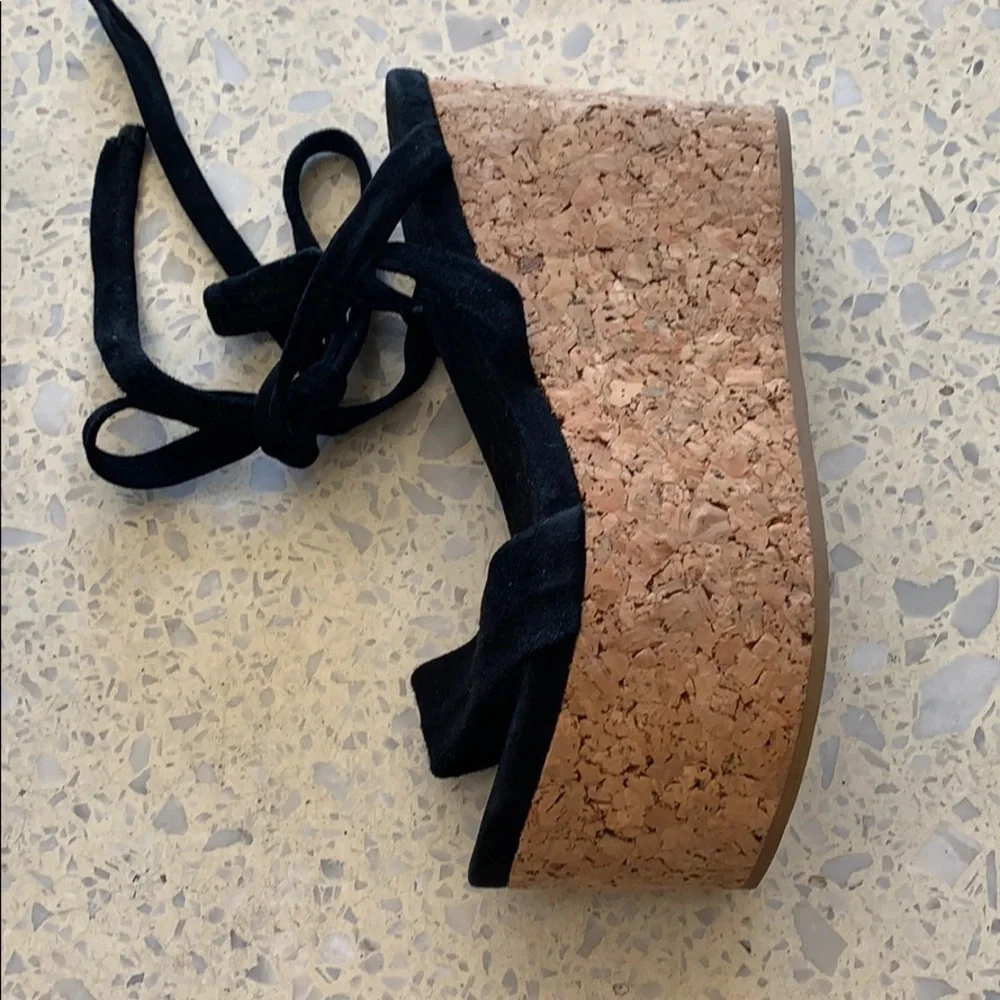 Isabel Marant Black Suede Cork Platform Sandals - Picture 5 of 11